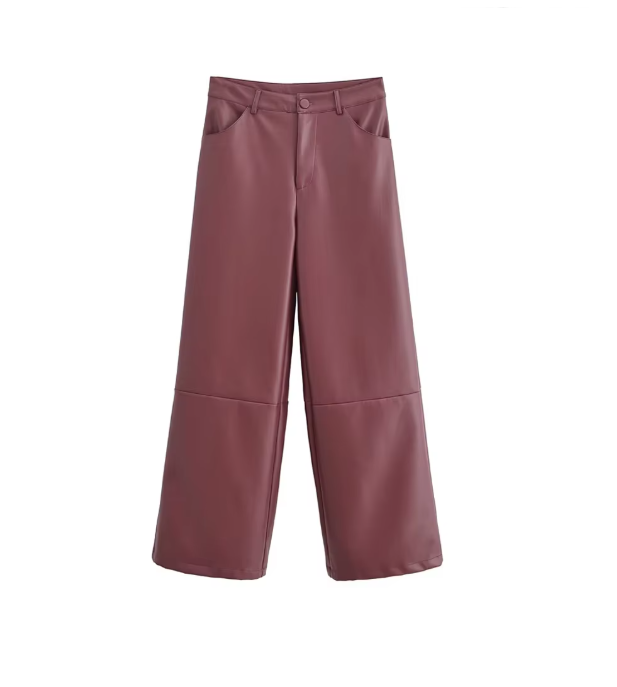 Amelia Straight Cut Leather Pants